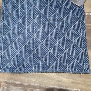 Sofa pillow cover, blue patterned, zip closing. 18 x 18 in..